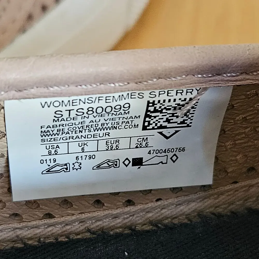 Sperry Seaside Perforated Leather Slip on Shoe Top Sider Sz 8.5